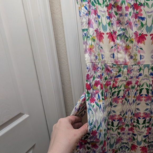 TALBOTS Floral Fit & Flare Work Dress Garden Party Size 12 - Picture 3 of 5
